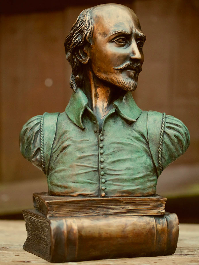 William Shakespeare Coloured Bronze Sculpture