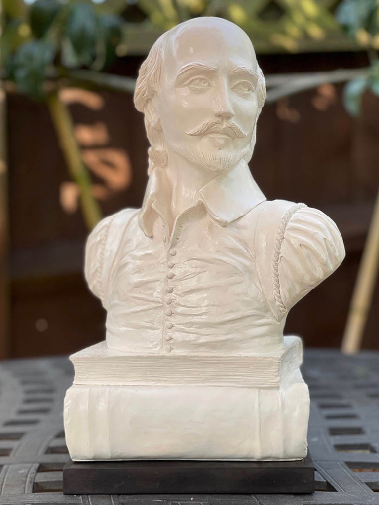 William Shakespeare Poured Marble Sculpture