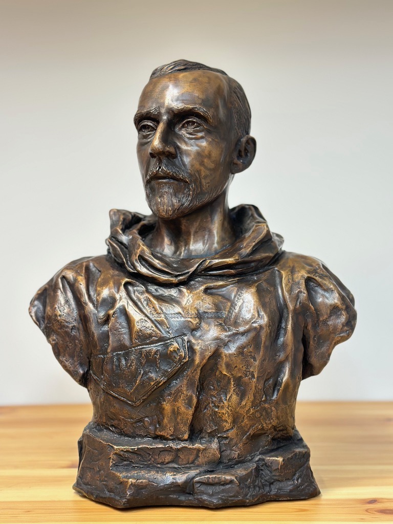 Roald Amundsen Poured Marble Sculpture