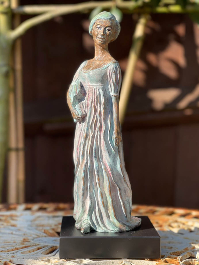 Jane Austen Coloured Bronze Sculpture