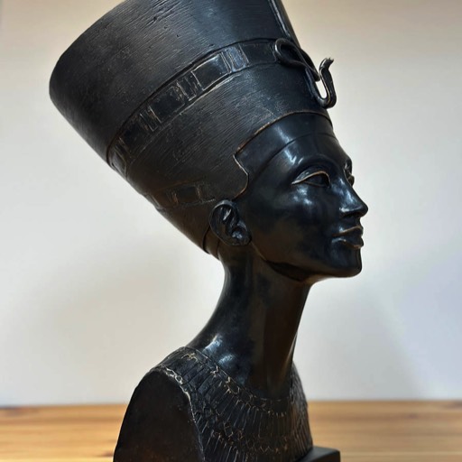 Nefertiti Poured Marble Sculpture Front Right