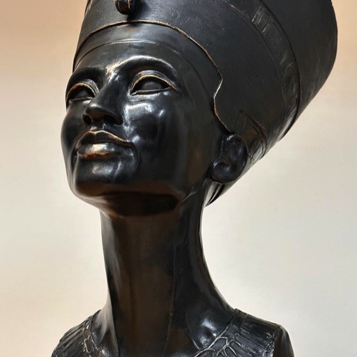 Nefertiti Poured Marble Sculpture Back