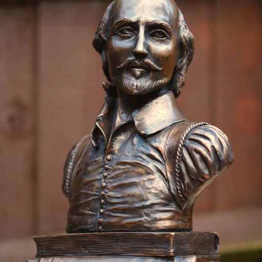 William Shakespeare Bronze Sculpture Front