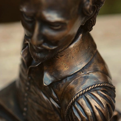 William Shakespeare Bronze Sculpture Top Down
