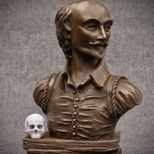 Shakespeare Cold Cast Bronze Sculpture Front Side
