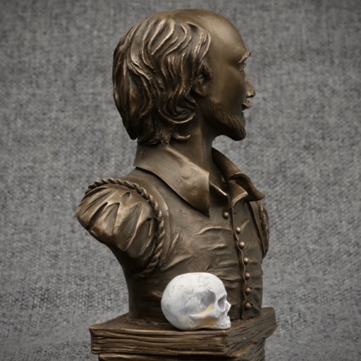 Shakespeare Cold Cast Bronze Sculpture Side