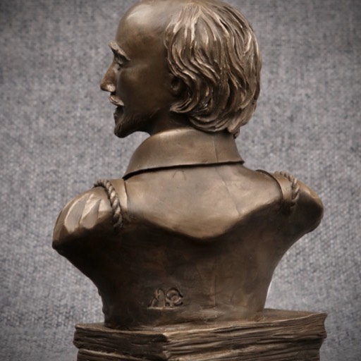 Shakespeare Cold Cast Bronze Sculpture Back