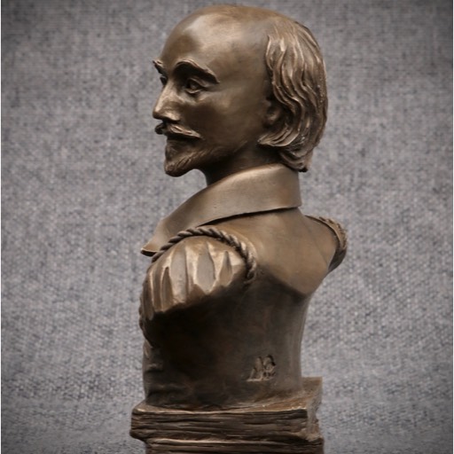 Shakespeare Cold Cast Bronze Sculpture Back Side Right