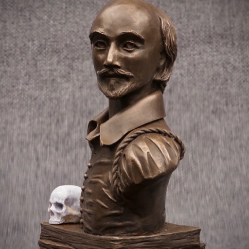 Shakespeare Cold Cast Bronze Sculpture Front Side Right