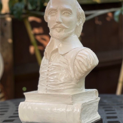 William Shakespeare Poured Marble Sculpture