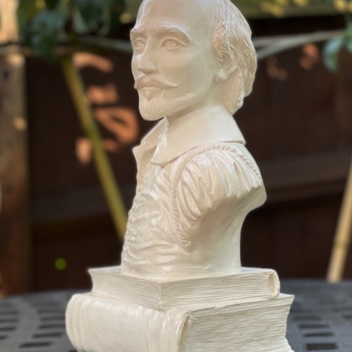 William Shakespeare Poured Marble Sculpture Front Right
