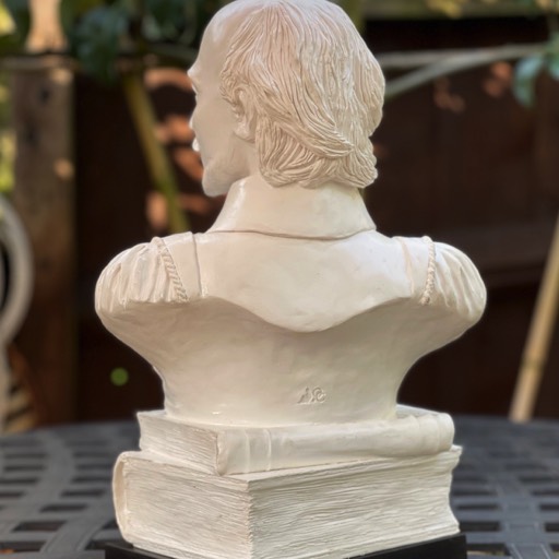 William Shakespeare Poured Marble Sculpture Back