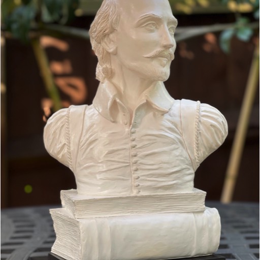 William Shakespeare Poured Marble Sculpture Front